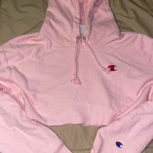 Champion pink cropped sweatshirt